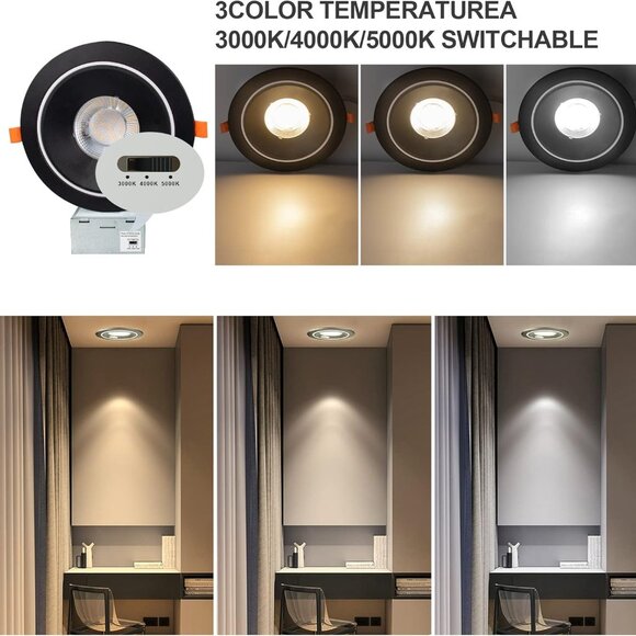 Recessed LED Gimbal Light‎ 6 inch Pack of 6 - Picture 1 of 7